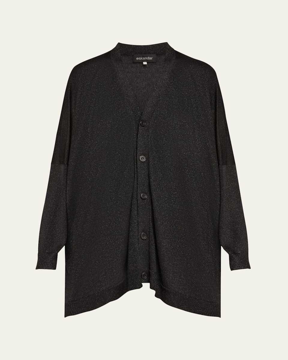 Wide V-Neck Cardigan (Long Length)